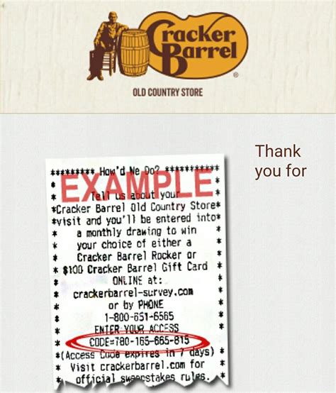 cracker barrel customer survey|Cracker Barrel Old Country Store Survey Sweepstakes